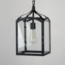 Metal Rustic Lodge Pendel med glasskærm
