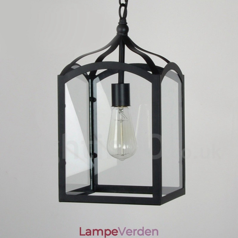Metal Rustic Lodge Pendel med glasskærm
