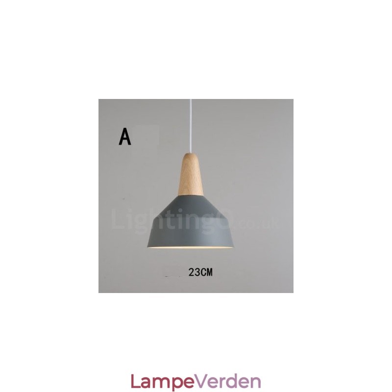 Moderne moderne træ metal pendel i flere farver