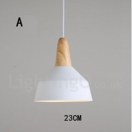 Moderne moderne træ metal pendel i flere farver