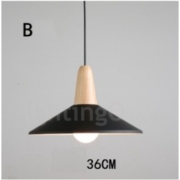 Moderne moderne træ metal pendel i flere farver
