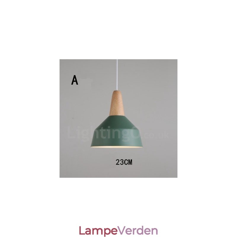 Moderne moderne træ metal pendel i flere farver