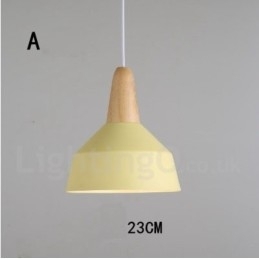 Moderne moderne træ metal pendel i flere farver