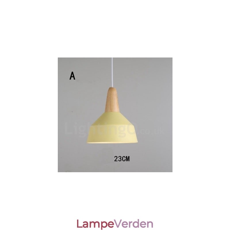 Moderne moderne træ metal pendel i flere farver