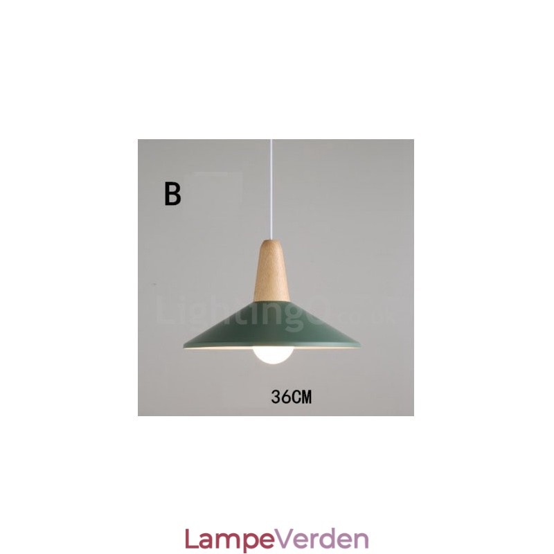 Moderne moderne træ metal pendel i flere farver