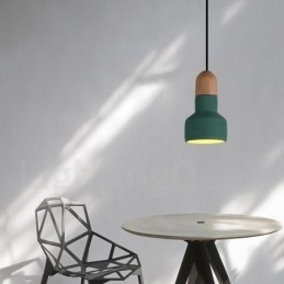 Vintage Wood Concrte Multi Color Pendel til Lampe