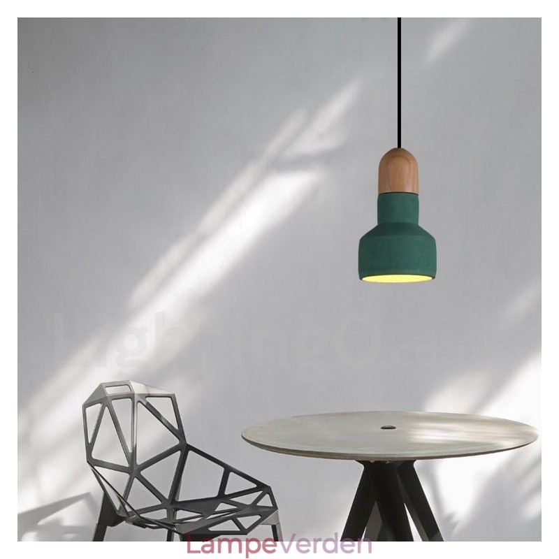 Vintage Wood Concrte Multi Color Pendel til Lampe