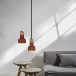 Vintage Wood Concrte Multi Color Pendel til Lampe