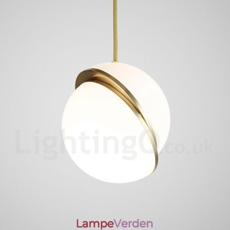 Moderne moderne kobber pendel med glasskærm