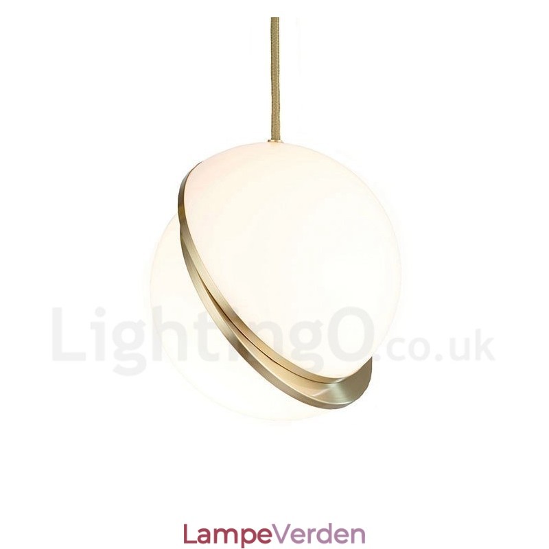 Moderne moderne kobber pendel med glasskærm