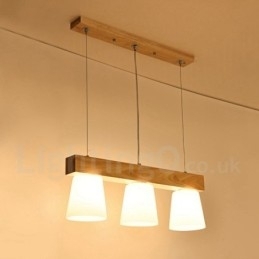 3 lys moderne moderne træ pendellampe