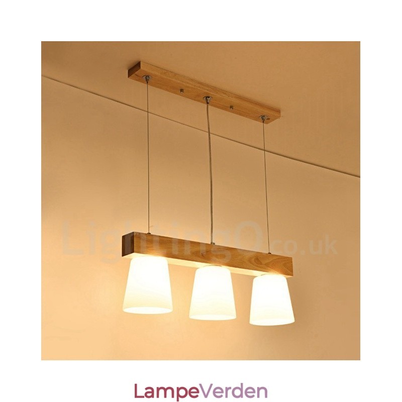 3 lys moderne moderne træ pendellampe