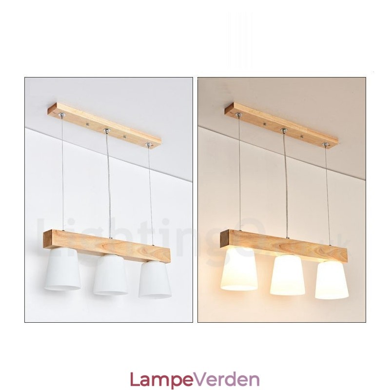 3 lys moderne moderne træ pendellampe