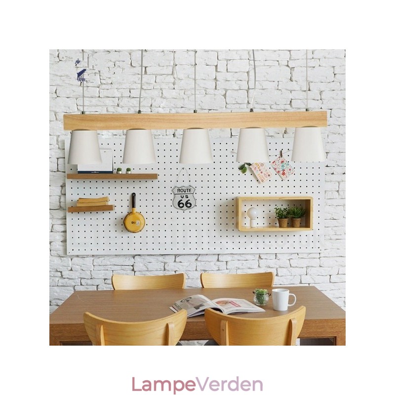 5 lys moderne moderne træ pendellampe
