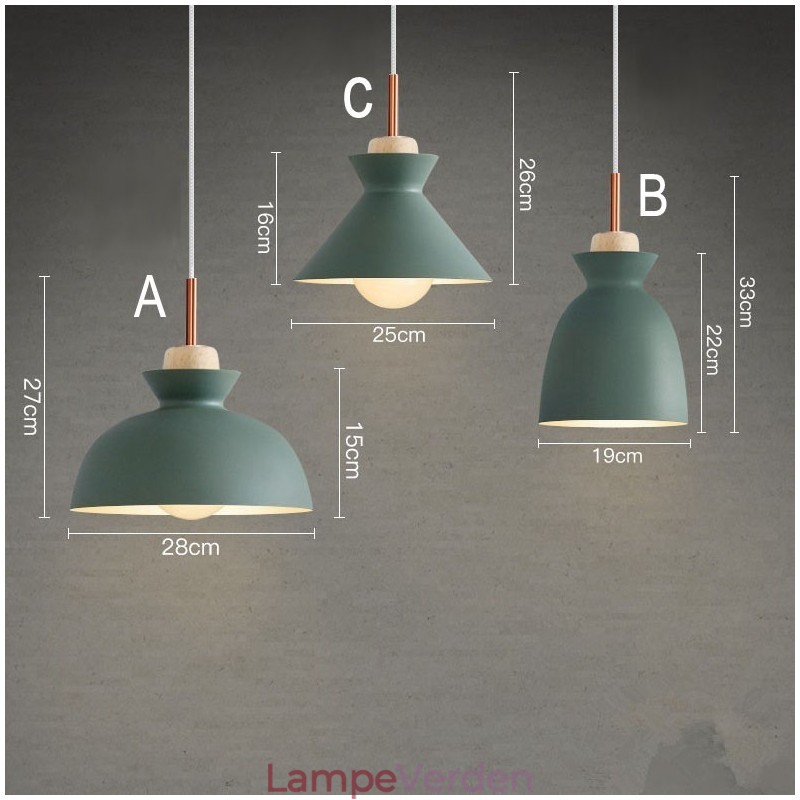 Moderne moderne metal pendel i flere farver