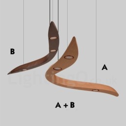 Modern Contemporary Wood 3 Light Pendel Light