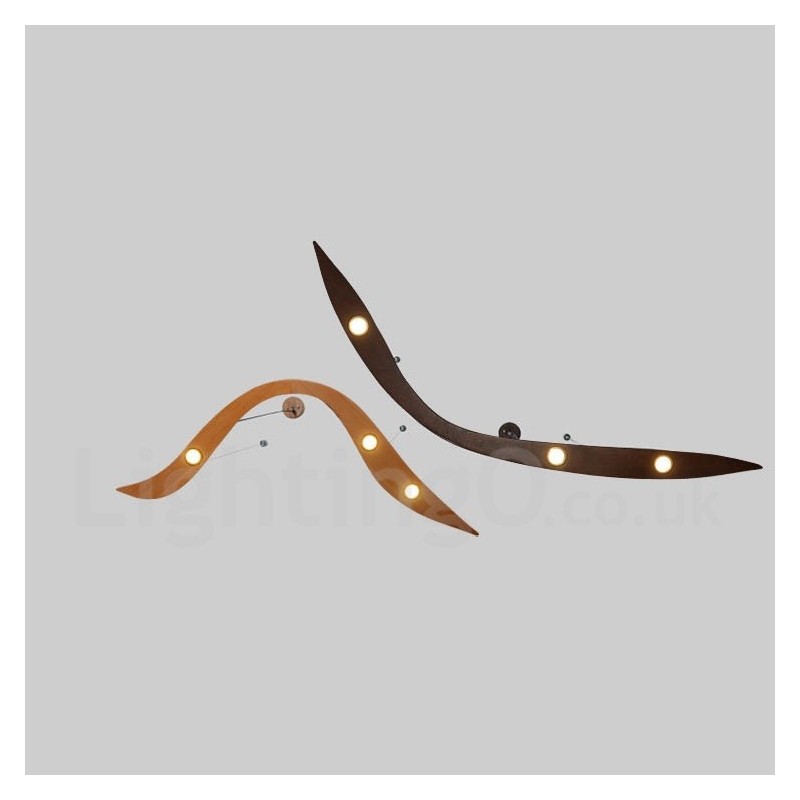 Modern Contemporary Wood 3 Light Pendel Light