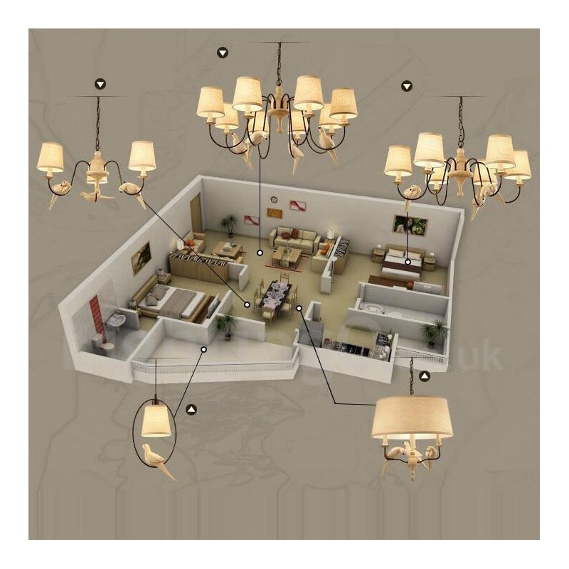 3 Light Rustic Lodge Vintage Pendel Light