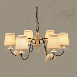 6 Light Rustic Lodge Vintage Pendel Light