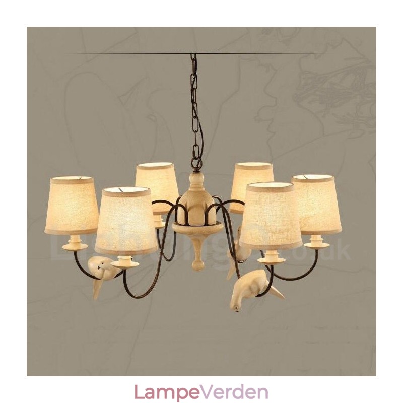 6 Light Rustic Lodge Vintage Pendel Light