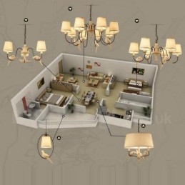 6 Light Rustic Lodge Vintage Pendel Light
