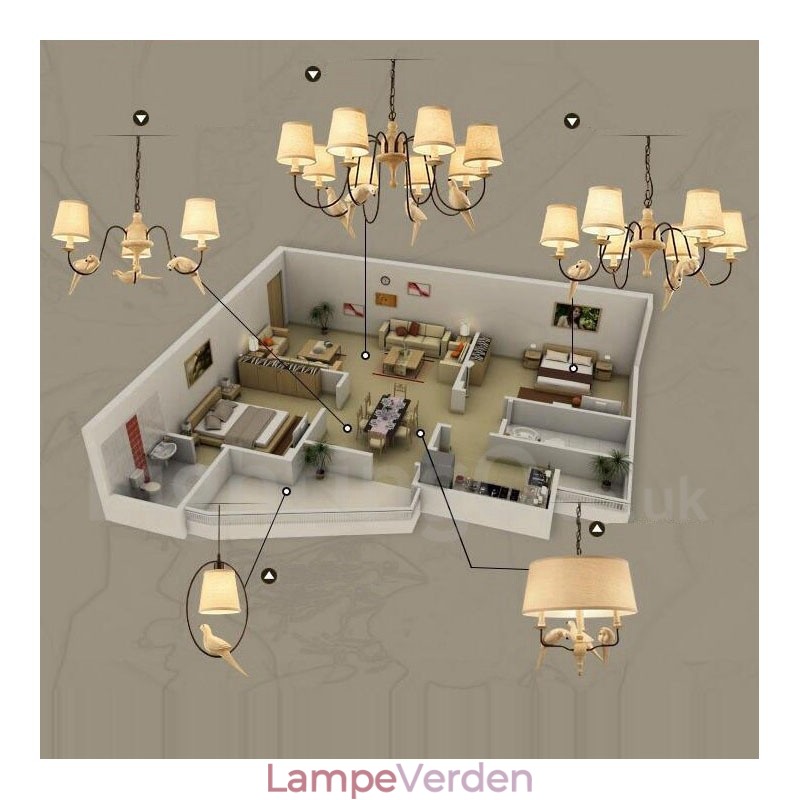6 Light Rustic Lodge Vintage Pendel Light
