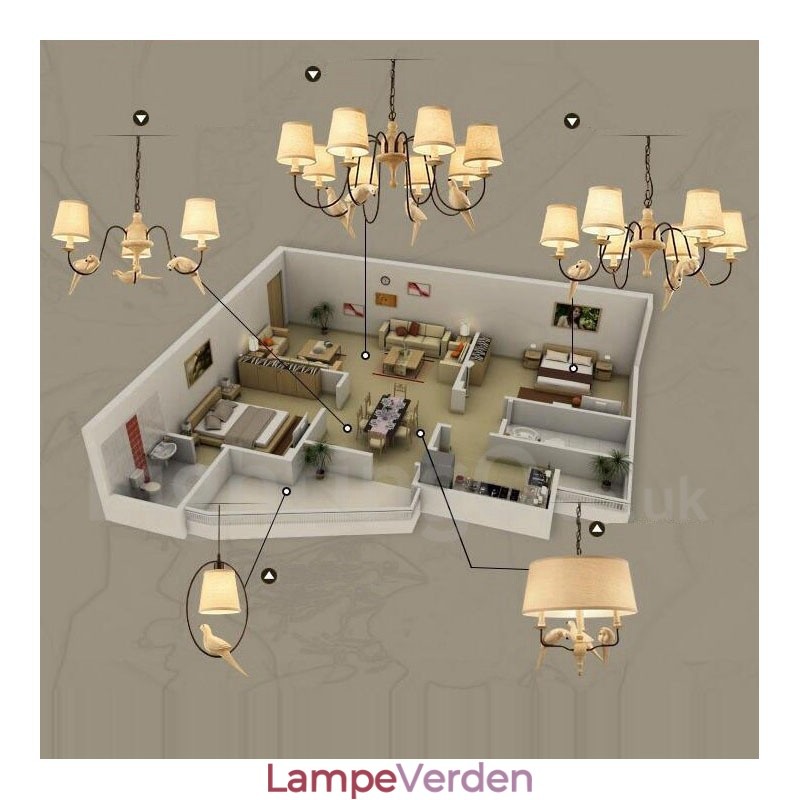 8 Light Rustic Lodge Vintage Pendel Light