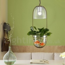 Rustik Lodge Metal Glas Pendel Light