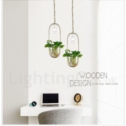 Rustik Lodge Metal Glas Pendel Light