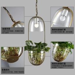 Rustik Lodge Metal Glas Pendel Light