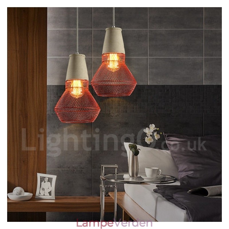 1 Letmetal Concrte Rustik Lodge Pendel