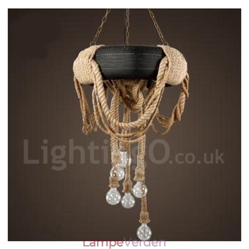 Country Vintage 6 lys pendel