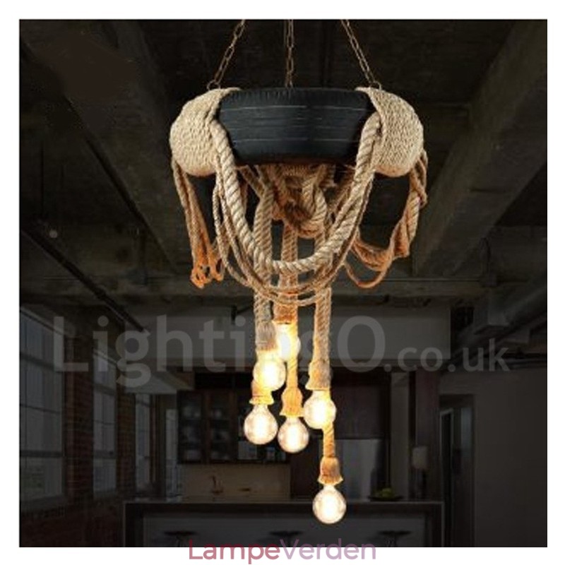 Country Vintage 6 lys pendel