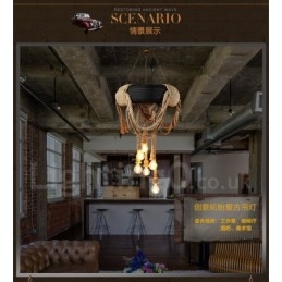 Country Vintage 6 lys pendel