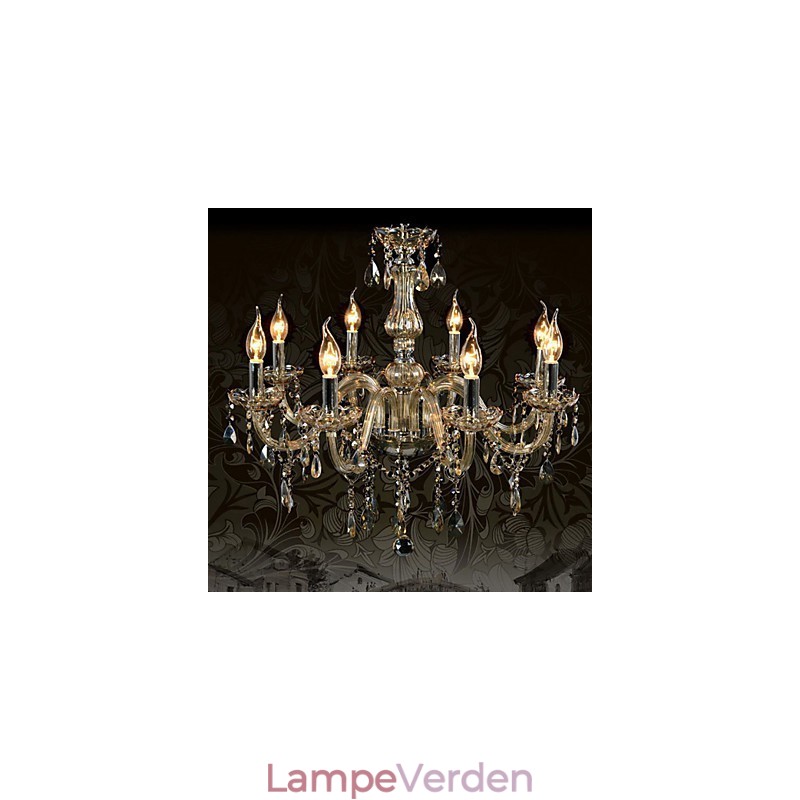 8 lys luksus krystal lysekrone Cognac farve K9 krystal lysekrone