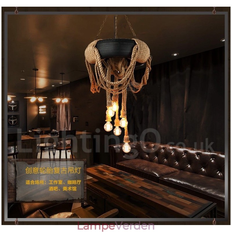 Country Vintage 6 lys pendel