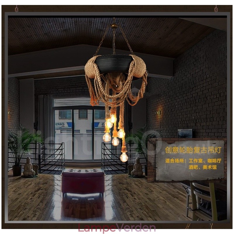 Country Vintage 6 lys pendel