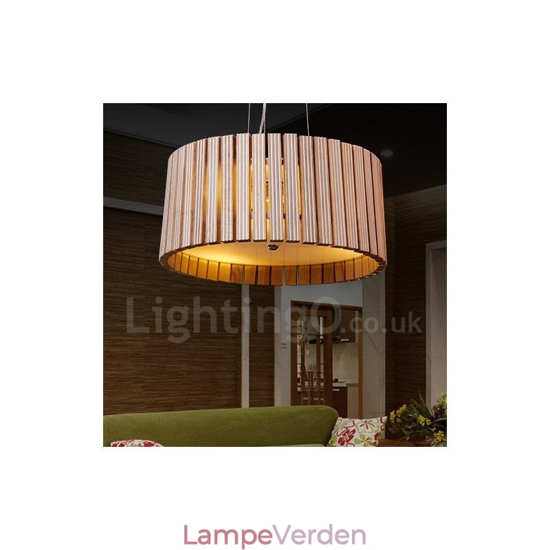 Moderne moderne trætromme pendellampe