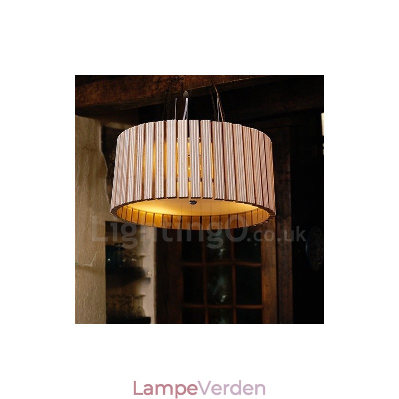 Moderne moderne trætromme pendellampe