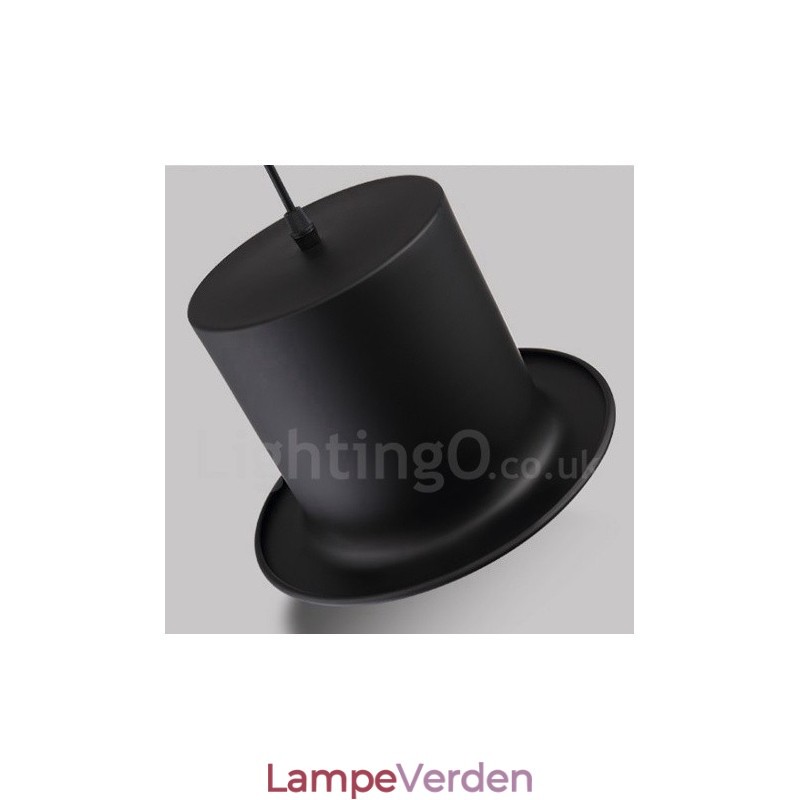 Black Metal Hat Shape 1 Light Retro Vintage Pendel Light