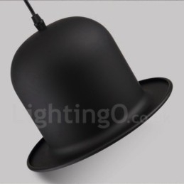 Black Metal Hat Shape 1 Light Retro Vintage Pendel Light