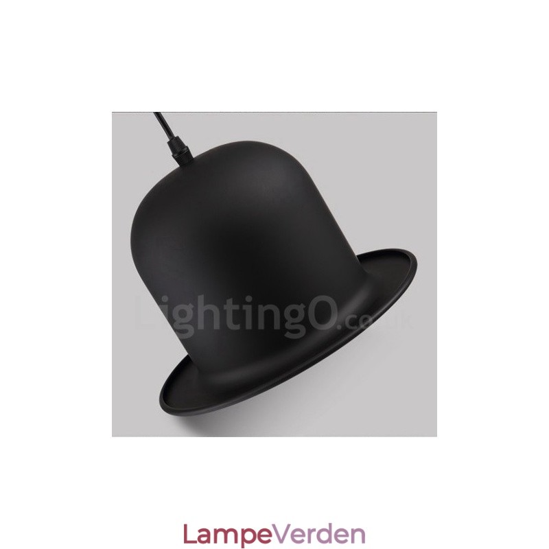 Black Metal Hat Shape 1 Light Retro Vintage Pendel Light