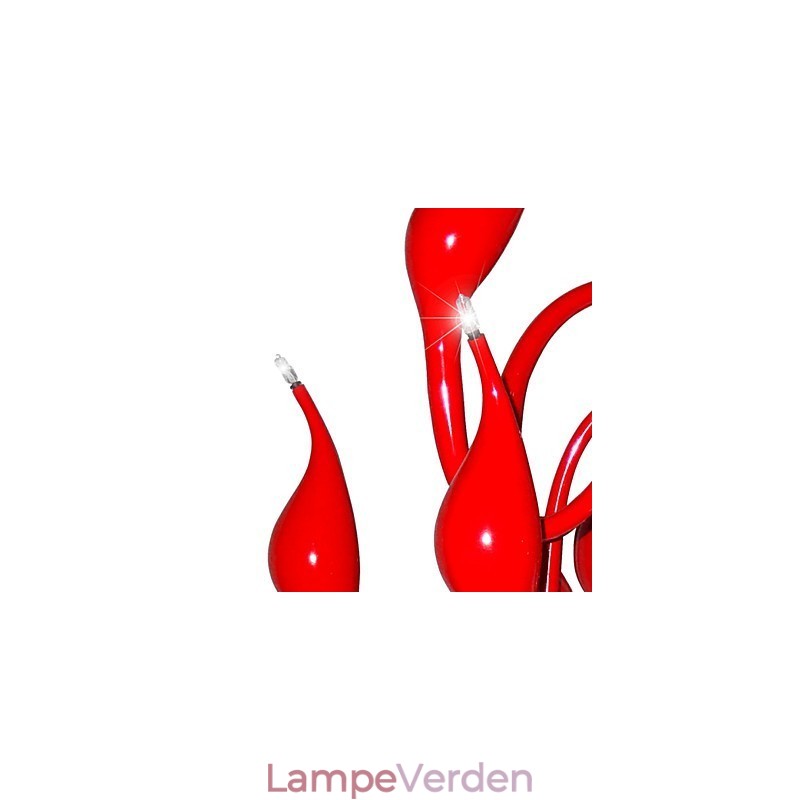 Moderne lysekrone lys 18 lys G4 rød maleri