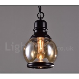 Retro vintage pendel med glasskærmlampe