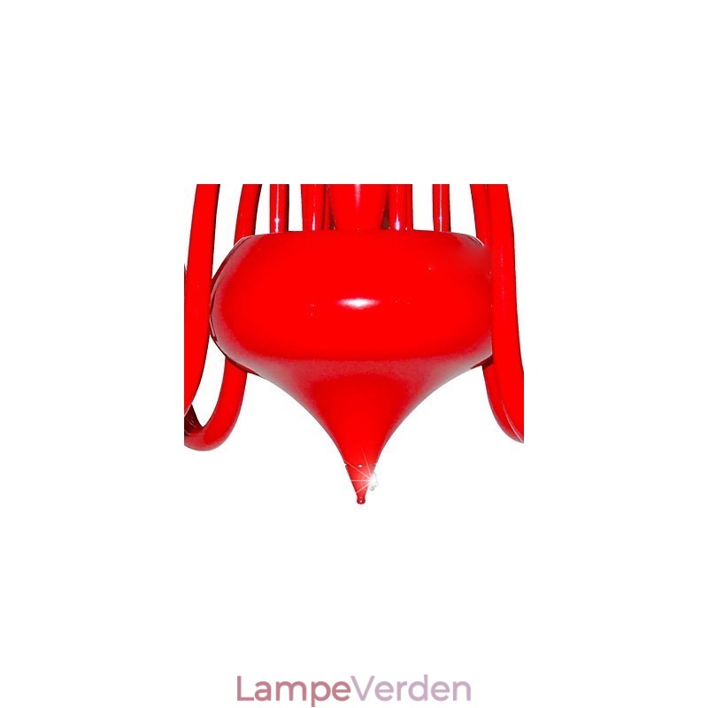 Moderne lysekrone lys 18 lys G4 rød maleri