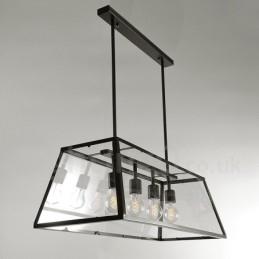 Rustik Lodge vintage metal pendel med glasskærm