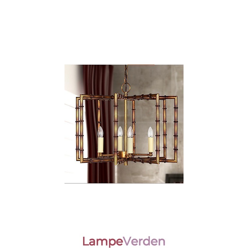 American Country Simple Antik Kobber Jern Lysekrone Lysekrone Creative