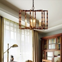 American Country Simple Antik Kobber Jern Lysekrone Lysekrone Creative