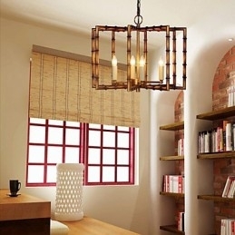 American Country Simple Antik Kobber Jern Lysekrone Lysekrone Creative