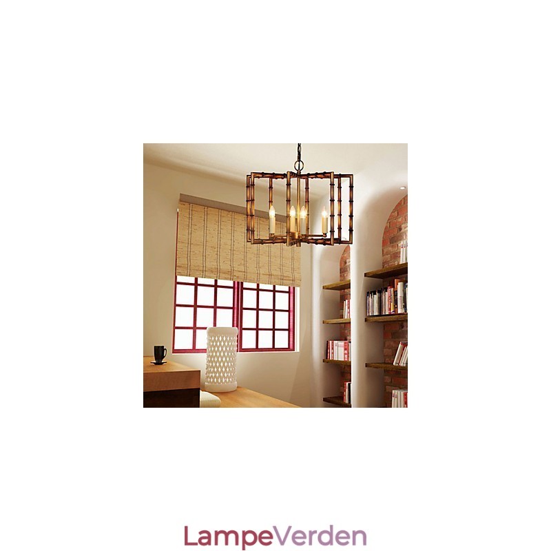 American Country Simple Antik Kobber Jern Lysekrone Lysekrone Creative